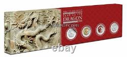 Australia 2012 Year Dragon Lunar Series II 4-Coin $1 1 Oz Silver Dollar Type Set