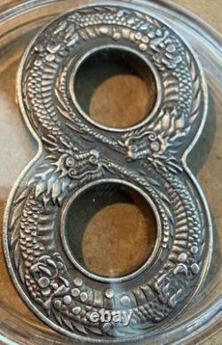 Australia 2018 Innovative Figure Eight Shape Dragon 1oz $1 Silver Antiqued Coin