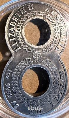 Australia 2018 Innovative Figure Eight Shape Dragon 1oz $1 Silver Antiqued Coin