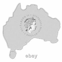 Australia MAP SHAPED COIN SERIES 2016 Dingo 1 OZ SILVER proof COIN