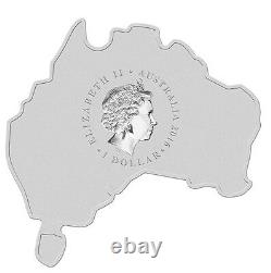 Australia MAP SHAPED COIN SERIES 2016 Great White Shark 1 OZ SILVER proof COIN