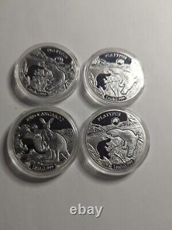Australia Silver Coin Elizabeth Commemorative, 3 Plat, Oz Weight, Gift Souvenirs