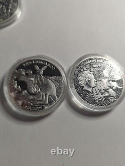 Australia Silver Coin Elizabeth Commemorative, 3 Plat, Oz Weight, Gift Souvenirs