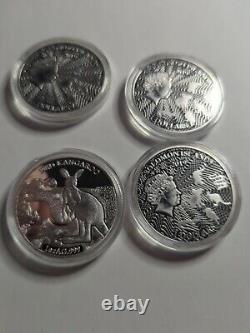 Australia Silver Coin Elizabeth Commemorative, 3 Plat, Oz Weight, Gift Souvenirs