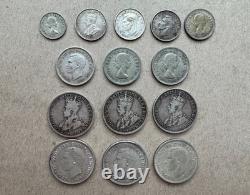 Australia, Silver Coin Lot, 14 Coins, 1921-1960, 2.69oz ASW