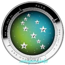 Australia Southern Sky 2014 ORION & 2013 PAVO Silver Proof Colored Domed Coins