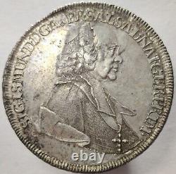 Austria 1761 Thaler Taler Bishopric of Salzburg Hieronymus Silver crown Sized