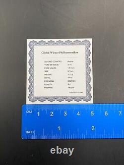 Austria Orchestra Silver. 999 Colored Coin, Certificate. COA # 011/ 100