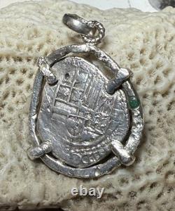 Authentic Spanish-colonial Era 1-Real Silver Shipwreck Cob Coin in Custom Bezel