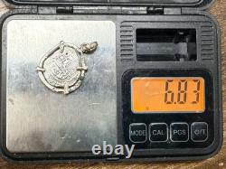 Authentic Spanish-colonial Era 1-Real Silver Shipwreck Cob Coin in Custom Bezel