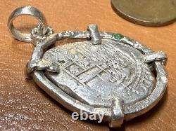 Authentic Spanish-colonial Era 1-Real Silver Shipwreck Cob Coin in Custom Bezel