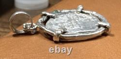 Authentic Spanish-colonial Era 1-Real Silver Shipwreck Cob Coin in Custom Bezel