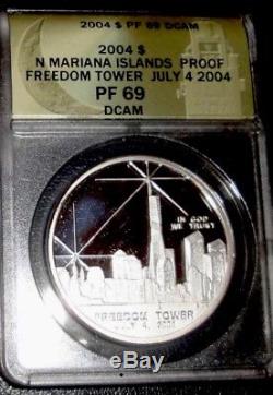 BANNED COIN Signed DAN CARR WTC World Trade Center Recovery FREEDOM TOWER PF69