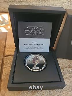 BOBA FETT's Starfighter 1 Oz Silver Coin $2 Niue 2022