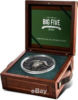 BUFFALO BIG FIVE 5 oz Silver Coin Antiqued Ultra High Relief Ivory Coast 2020