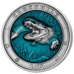 Barbados 2019 5$ Underwater World Crocodile 3oz Silver Coin