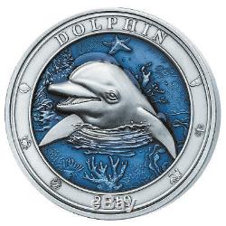 Barbados 2019 5$ Underwater World Dolphin 3oz Silver Coin