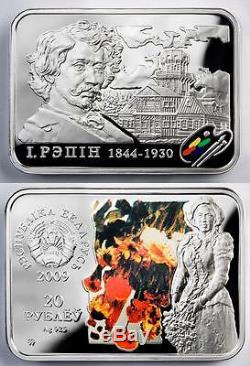 Belarus 2009 20 Rubles Painters of the World Ilja Repin 28.28g Silver Coin