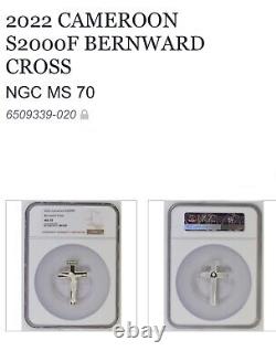 Bernward's Cross 1 oz Silver Crucifix NGC MS70 Coin 2022 Cameroon Coin, TOP POP