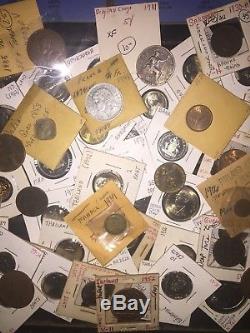 Big Old World Coin Lot Silver Sleeve Coins Foreign Estate Find Collection Nice