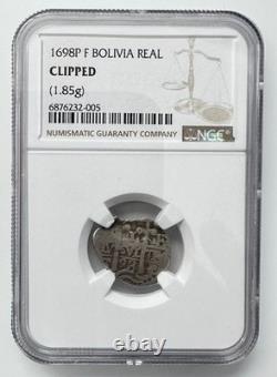 Bolivia 1698 P F Silver Real Cob (1.85gms) Cross Of Jerusalem NGC Details