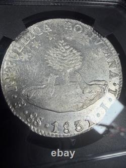 Bolivia 8 Soles 1831 PTS JL NGC AU 55