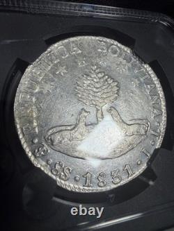 Bolivia 8 Soles 1831 PTS JL NGC AU 55