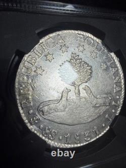 Bolivia 8 Soles 1831 PTS JL NGC AU 55