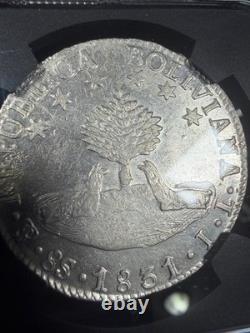 Bolivia 8 Soles 1831 PTS JL NGC AU 55