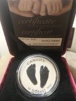 Born in 2012 Welcome to the World Canada $10 Silver Coin Baby Feet