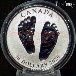 Born in 2020 Welcome to the World Baby Feet Gift box $10 Pure Silver Coin Canada