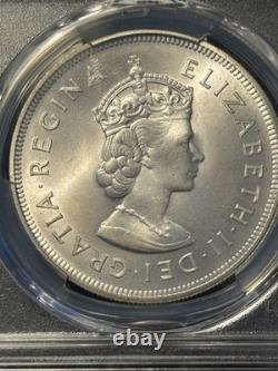 British Bermuda, 1959 Elizabeth II Crown. PCGS MS 67. 100,000 Mintage