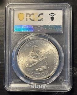 British Bermuda, 1959 Elizabeth II Crown. PCGS MS 67. 100,000 Mintage