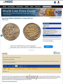 British India 1793-1818 1/4 Rupee Bengal Presidency Calcutta mint KM# 104 RARE