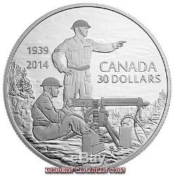 CANADA $30 FINE SILVER COIN- DECLARATION OF THE SECOND WORLD WAR- 75th ANN. 2014