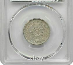 CHINA 1928 Fukien 20 Cents Silver Coin Year 17 PCGS AU. Rare