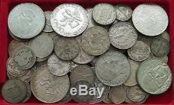 COLLECTION LOT WORLD SILVER ONLY SILVER COINS 75PC 546GR #xx15 039