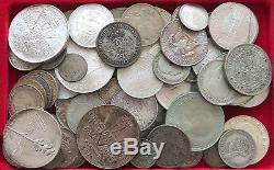 COLLECTION SILVER WORLD COINS, LOT ONLY SILVER, 73PC 651G #xx4 008