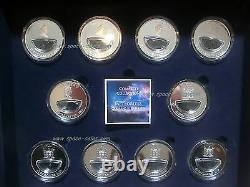 COMPLETE COLLECTION! Meteorite coins Fiji $10 Cosmic Fireballs, 2012, 2013, BOX