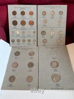COMPLETE New Zealand Type Set & Dansco #447 Folder Collection x34 Coins, Silver