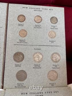 COMPLETE New Zealand Type Set & Dansco #447 Folder Collection x34 Coins, Silver