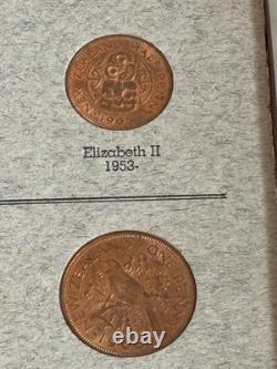 COMPLETE New Zealand Type Set & Dansco #447 Folder Collection x34 Coins, Silver