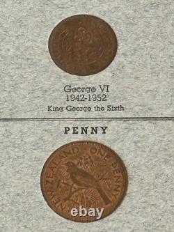 COMPLETE New Zealand Type Set & Dansco #447 Folder Collection x34 Coins, Silver