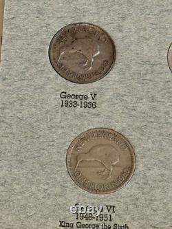 COMPLETE New Zealand Type Set & Dansco #447 Folder Collection x34 Coins, Silver