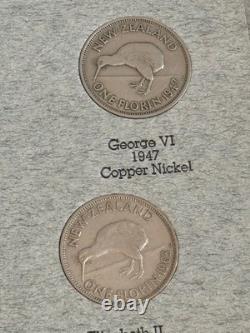 COMPLETE New Zealand Type Set & Dansco #447 Folder Collection x34 Coins, Silver
