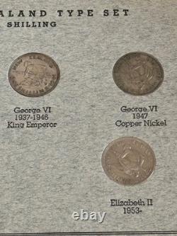COMPLETE New Zealand Type Set & Dansco #447 Folder Collection x34 Coins, Silver
