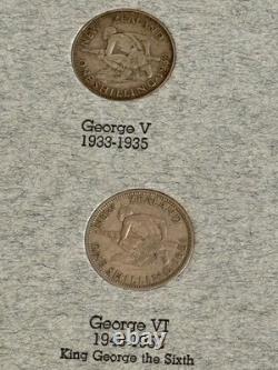 COMPLETE New Zealand Type Set & Dansco #447 Folder Collection x34 Coins, Silver