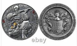Cameroon 2021 Zaporozhian Cossack Legendary Warriors 3 oz Antique Finish Silver