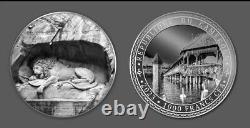 Cameroon 2023 Lucerne's sad lion -Bimetallic commemorative coin 1ozAg+5oz copper