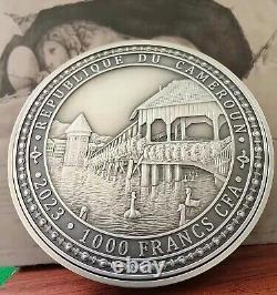 Cameroon 2023 Lucerne's sad lion -Bimetallic commemorative coin 1ozAg+5oz copper